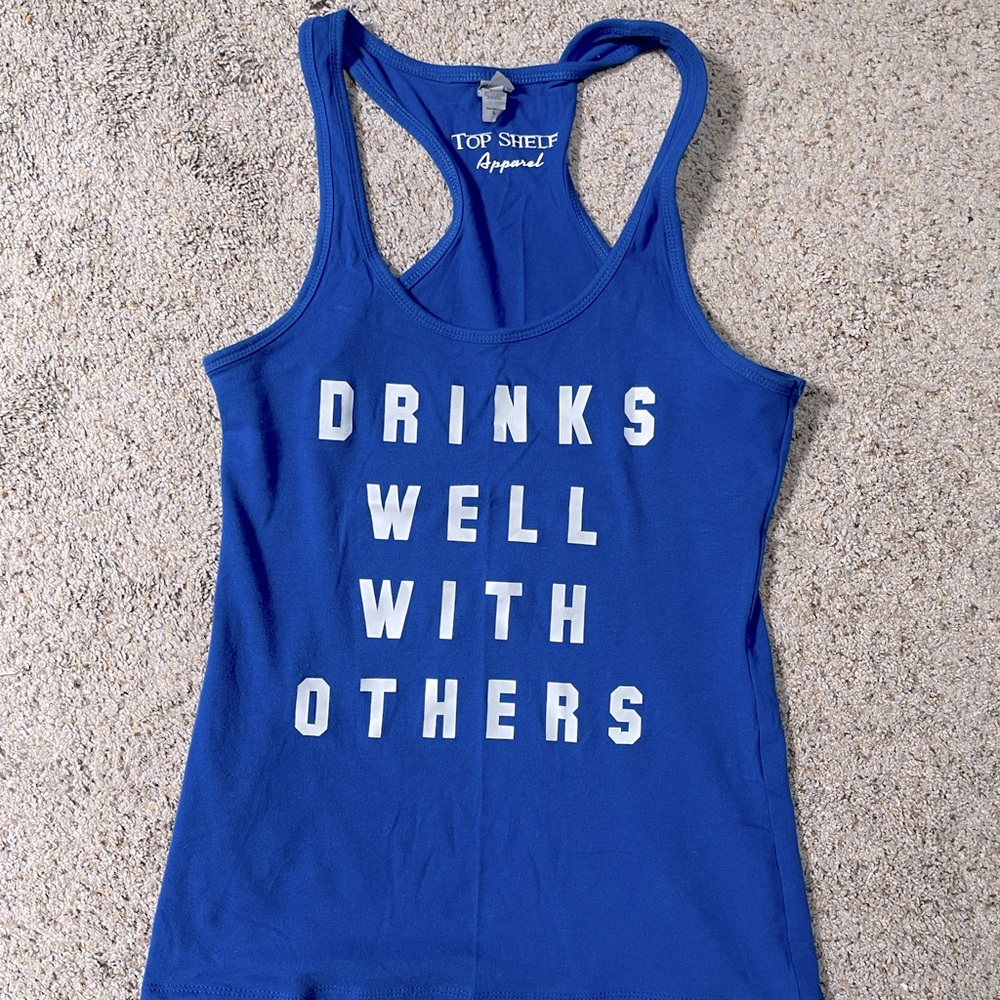 Drinks well with others razor back tee
